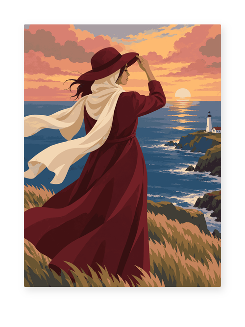 Coastal Outlook portrait paint by numbers artwork for adults
