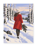 Winter Forest Walk portrait paint by numbers artwork for adults