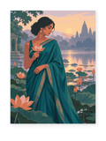 Lotus Morning portrait paint by numbers artwork for adults