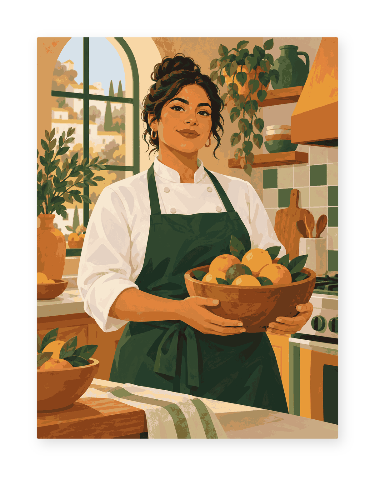 Sunny Kitchen portrait paint by numbers artwork for adults