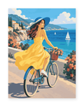 Seaside Bicycle portrait paint by numbers artwork for adults