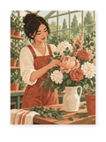 Greenhouse Florist portrait paint by numbers artwork for adults