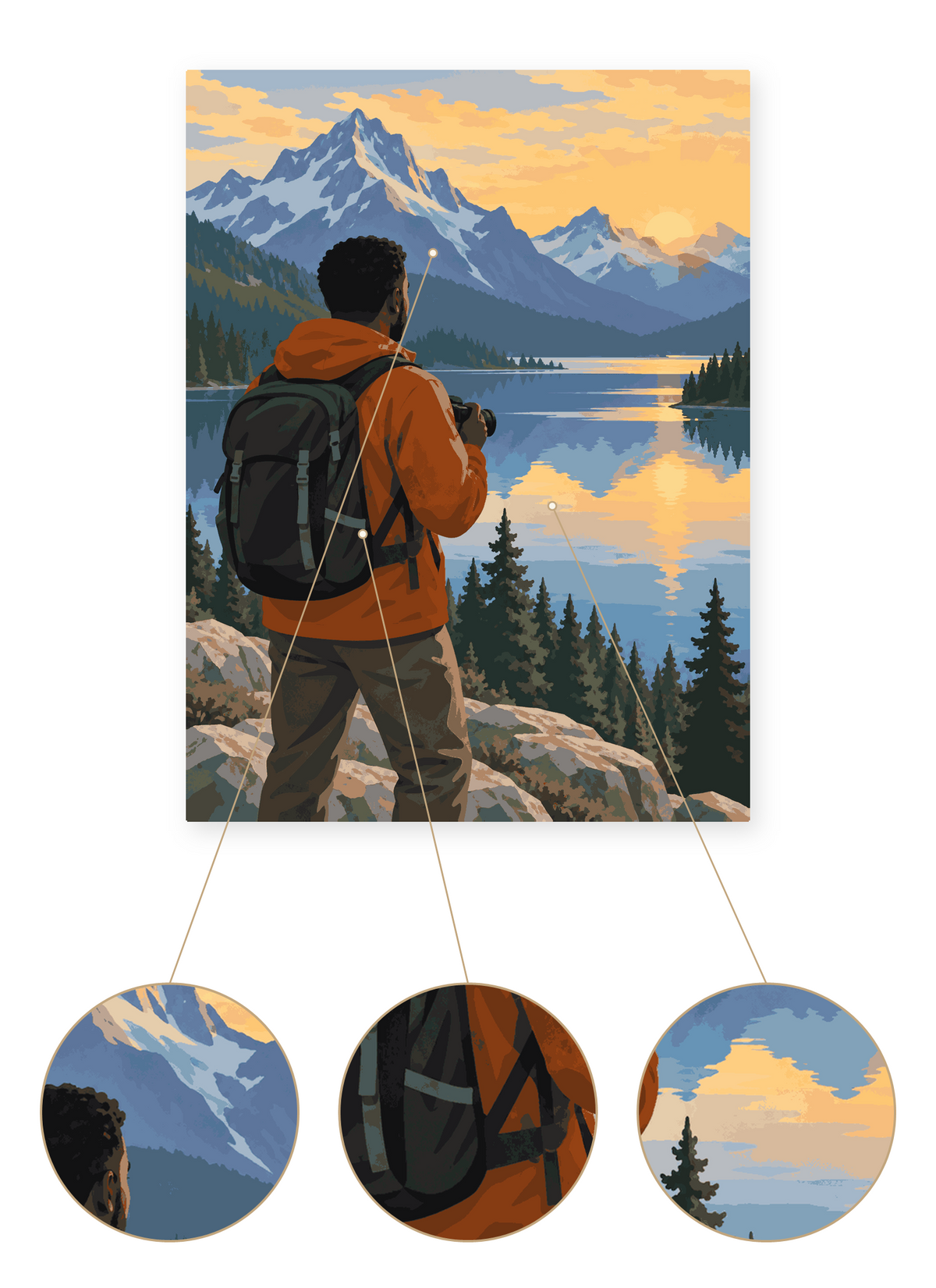 Mountain Lake Photographer finished portrait artwork detail