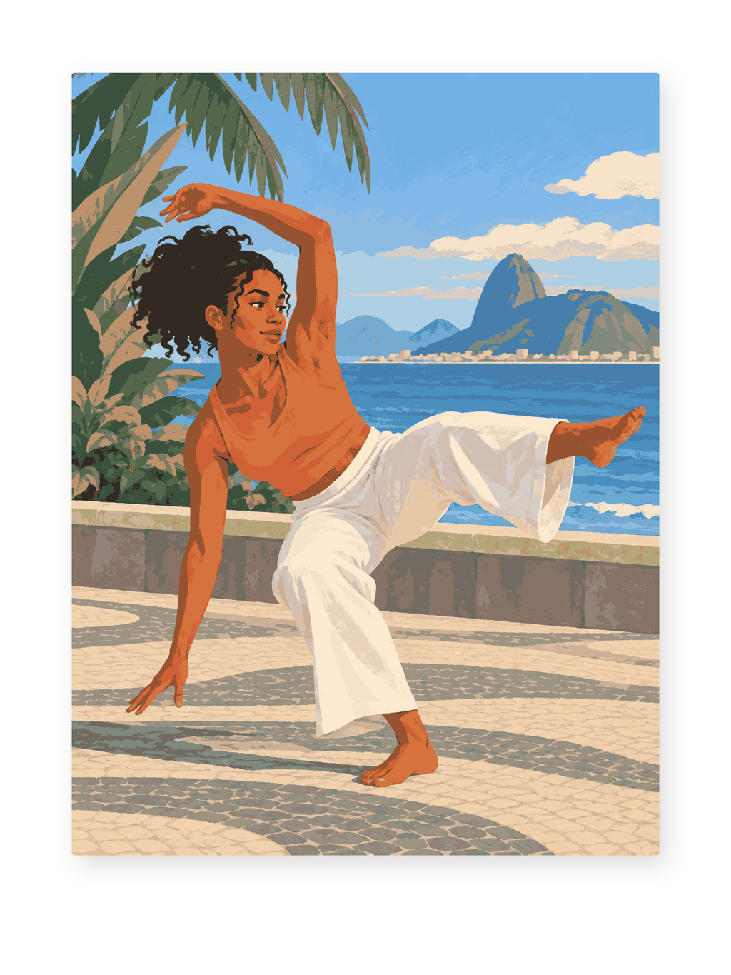 Brazilian Capoeira portrait paint by numbers artwork for adults