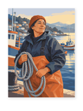 Chilean Harbor Fisher portrait paint by numbers artwork for adults