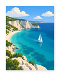 Turquoise Cliffs coastal paint by numbers artwork for adults