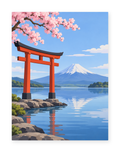 Fuji Torii coastal paint by numbers artwork for adults