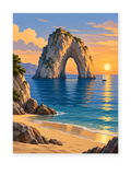 Sunset Sea Arch coastal paint by numbers artwork for adults