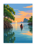 Mangrove Sunset coastal paint by numbers artwork for adults