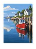 Harbor Morning coastal paint by numbers artwork for adults