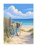 Beach Bicycle coastal paint by numbers artwork for adults
