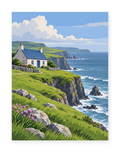 Cliffside Cottage coastal paint by numbers artwork for adults