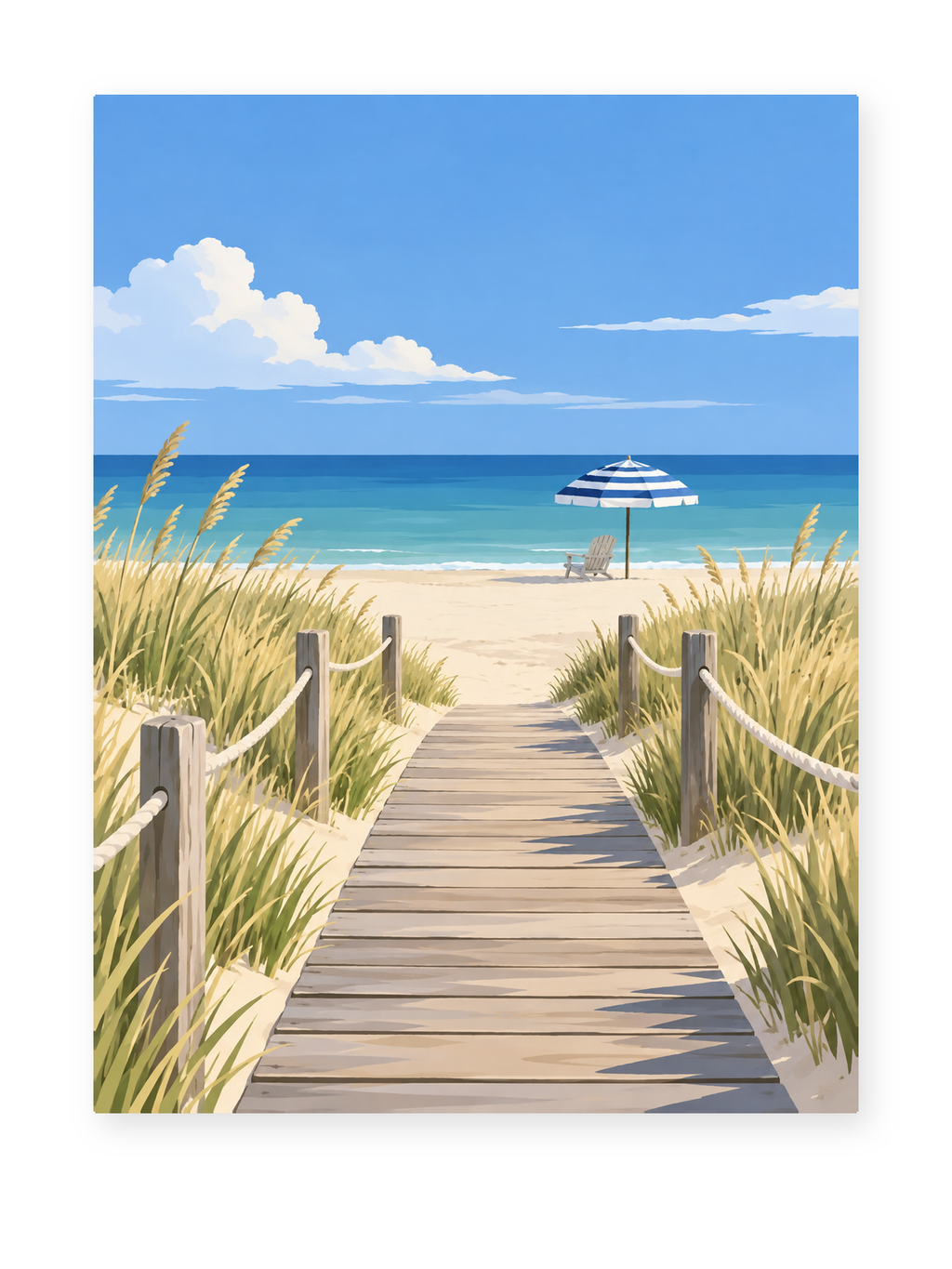 Dune Boardwalk coastal paint by numbers artwork for adults