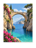 Amalfi Stone Bridge coastal paint by numbers artwork for adults