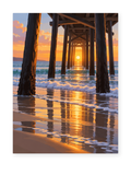 Sunset Pier coastal paint by numbers artwork for adults