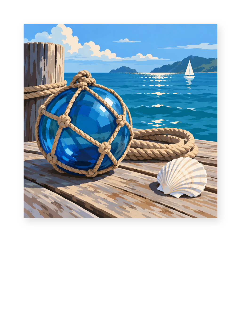Nautical Buoy coastal paint by numbers artwork for adults