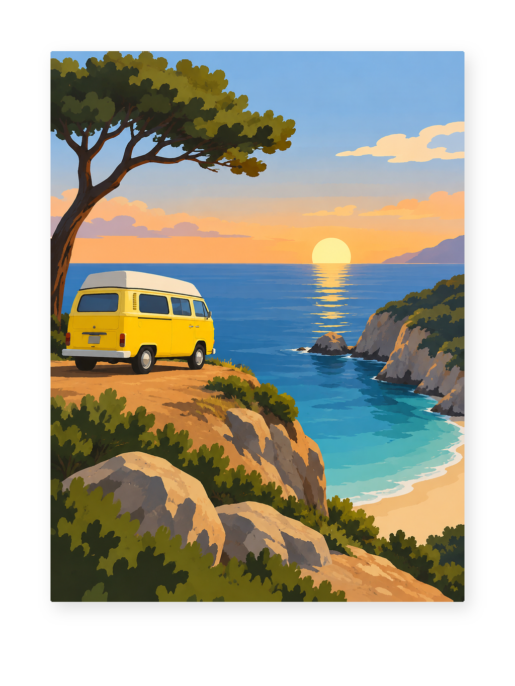 Coastal Road Trip coastal paint by numbers artwork for adults
