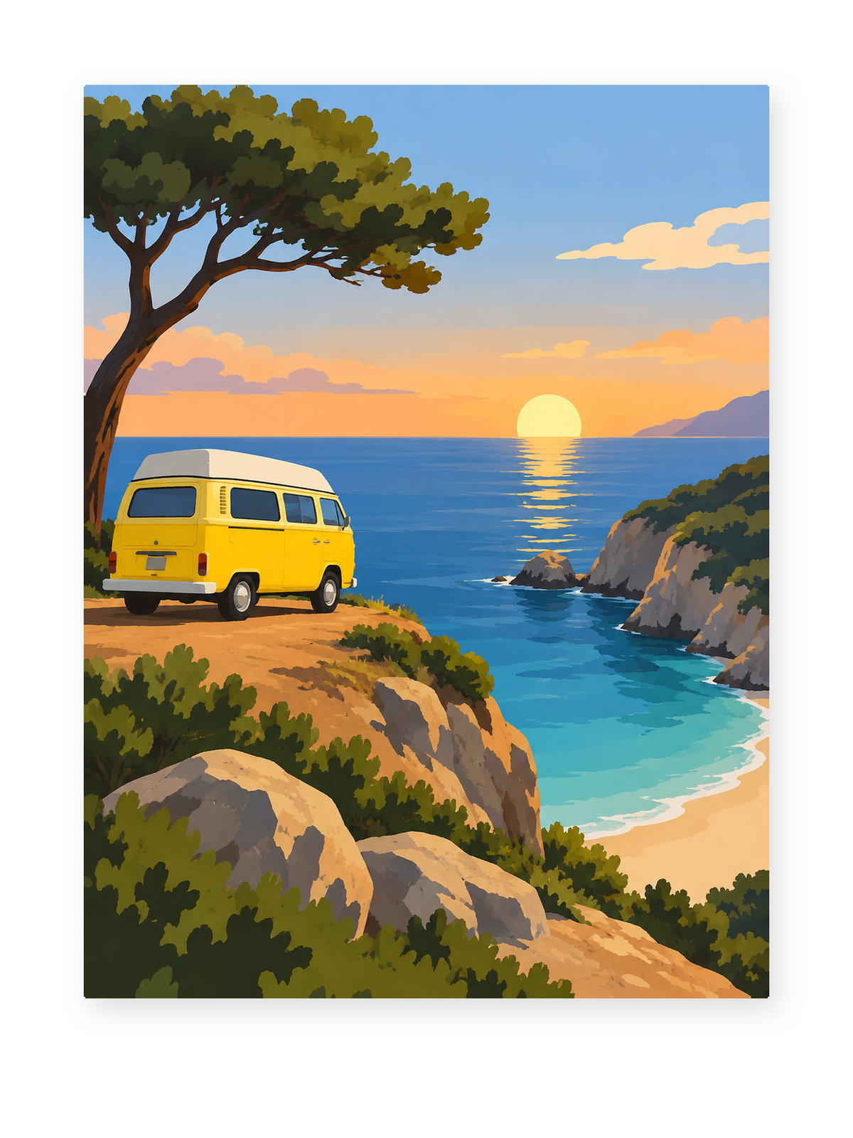 Coastal Road Trip coastal paint by numbers artwork for adults