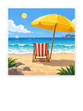 Sunny Beach Chair coastal paint by numbers artwork for adults