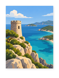 Coastal Watchtower coastal paint by numbers artwork for adults