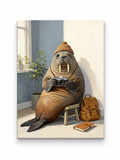 Walrus photographer paint by numbers finished canvas